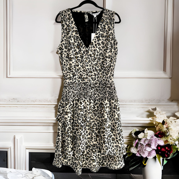 Walter Baker Dresses & Skirts - Walter Baker Leandria Leopard Print Asymmetrical Hem Dress Medium